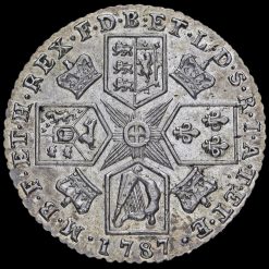1787 George III Early Milled Silver Shilling Reverse