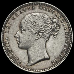 1868 Queen Victoria Young Head Silver Shilling Obverse