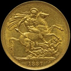 1887 Queen Victoria Jubilee Head Gold Two Pounds Reverse