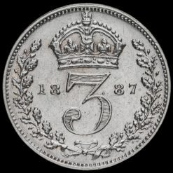 1887 Queen Victoria Jubilee Head Silver Threepence Reverse