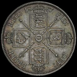 1887 Queen Victoria Jubilee Head Silver Florin Reverse