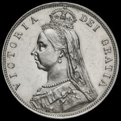 1887 Queen Victoria Jubilee Head Silver Half Crown Obverse