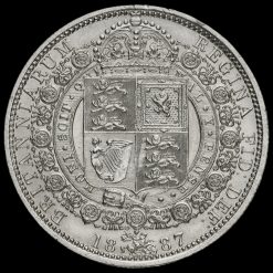 1887 Queen Victoria Jubilee Head Silver Half Crown Reverse