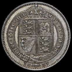 1887 Queen Victoria Jubilee Head Silver Shilling Reverse