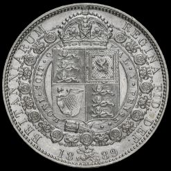 1889 Queen Victoria Jubilee Head Silver Half Crown Reverse