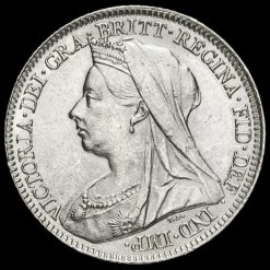 1897 Queen Victoria Veiled Head Silver Sixpence Obverse