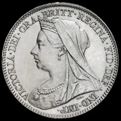 1898 Queen Victoria Veiled Head Silver Sixpence Obverse
