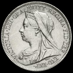 1899 Queen Victoria Veiled Head Silver Sixpence Obverse