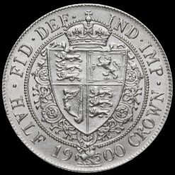 1900 Queen Victoria Veiled Head Silver Half Crown Reverse