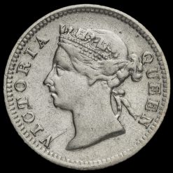 Hong Kong 1901 Queen Victoria Silver 5 Cents Obverse