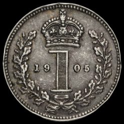 1905 Edward VII Silver Maundy Penny Reverse