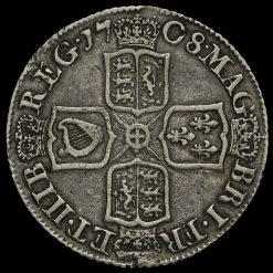 1708 Queen Anne Early Milled Silver Shilling Reverse