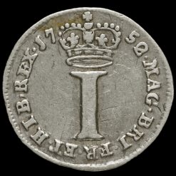 1752 George II Early Milled Silver Maundy Penny Reverse