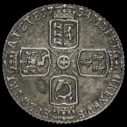 1758 George II Early Milled Silver Sixpence Reverse