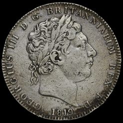 1819 George III Milled Silver LIX Crown Obverse