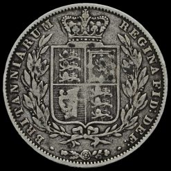 1849 Queen Victoria Young Head Silver Half Crown Reverse