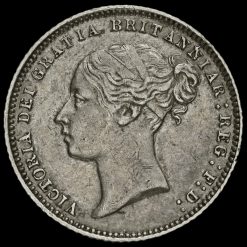 1872 Queen Victoria Young Head Silver Sixpence Obverse