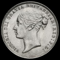 1877 Queen Victoria Young Head Silver Sixpence Obverse