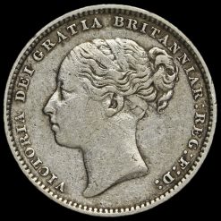 1883 Queen Victoria Young Head Silver Shilling Obverse