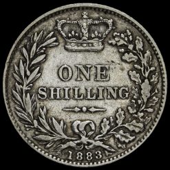 1883 Queen Victoria Young Head Silver Shilling Reverse