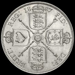 1887 Queen Victoria Jubilee Head Silver Florin Reverse