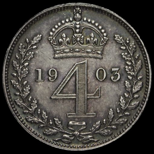 1903 Edward VII Silver Maundy Fourpence Reverse