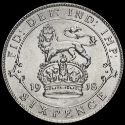 1918 George V Silver Sixpence Reverse