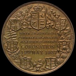 1937 Edward VIII Bronze Medal Reverse