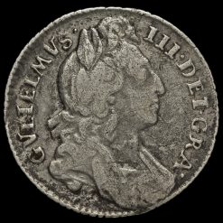 1696 William III Early Milled Silver Sixpence Obverse