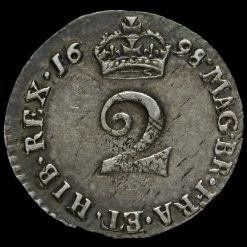 1698 William III Early Milled Silver Maundy Twopence Reverse