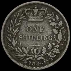 1846 Queen Victoria Young Head Silver Shilling Reverse