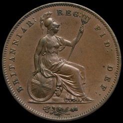 1853 Queen Victoria Young Head Copper Penny Reverse