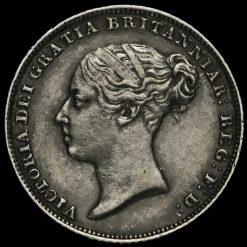 1853 Queen Victoria Young Head Silver Sixpence Obverse