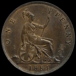 1884 Queen Victoria Bun Head Penny Reverse