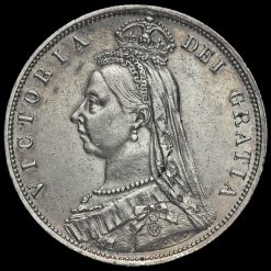 1887 Queen Victoria Jubilee Head Silver Half Crown Obverse