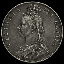 1887 Queen Victoria Jubilee Head Silver Half Crown Obverse