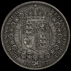 1887 Queen Victoria Jubilee Head Silver Half Crown Reverse