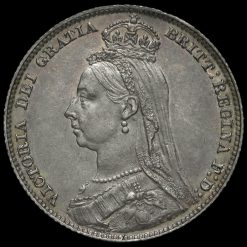 1889 Queen Victoria Jubilee Head Silver Shilling Obverse