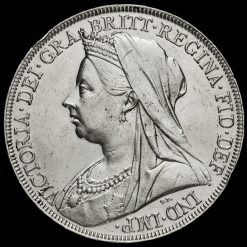 1898 Queen Victoria Veiled Head Silver LXII Crown Obverse