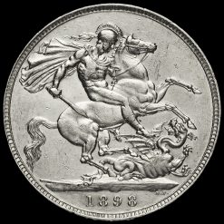 1898 Queen Victoria Veiled Head Silver LXII Crown Reverse