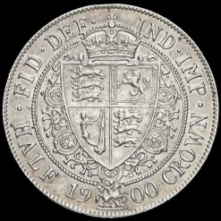 1900 Queen Victoria Veiled Head Silver Half Crown Reverse