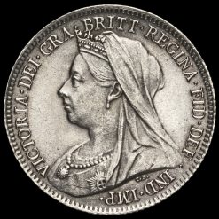1901 Queen Victoria Veiled Head Silver Sixpence Obverse