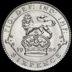 1924 George V Silver Sixpence Reverse