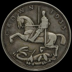 1935 King George V Rocking Horse Silver Jubilee Crown Reverse