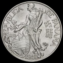 Panama 1947 Silver 1 Balboa Reverse