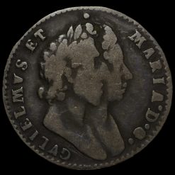1690 William & Mary Early Milled Silver Maundy Threepence Obverse
