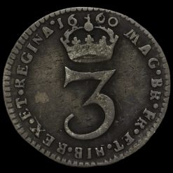 1690 William & Mary Early Milled Silver Maundy Threepence Reverse