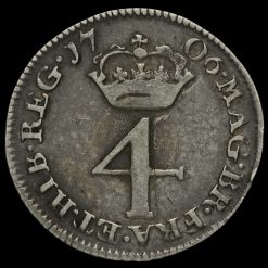 1706 Queen Anne Early Milled Silver Maundy Fourpence Reverse