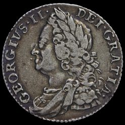 1750 George II Early Milled Silver Shilling Obverse