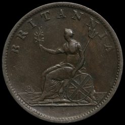 1806 George III Early Milled Copper Halfpenny Reverse